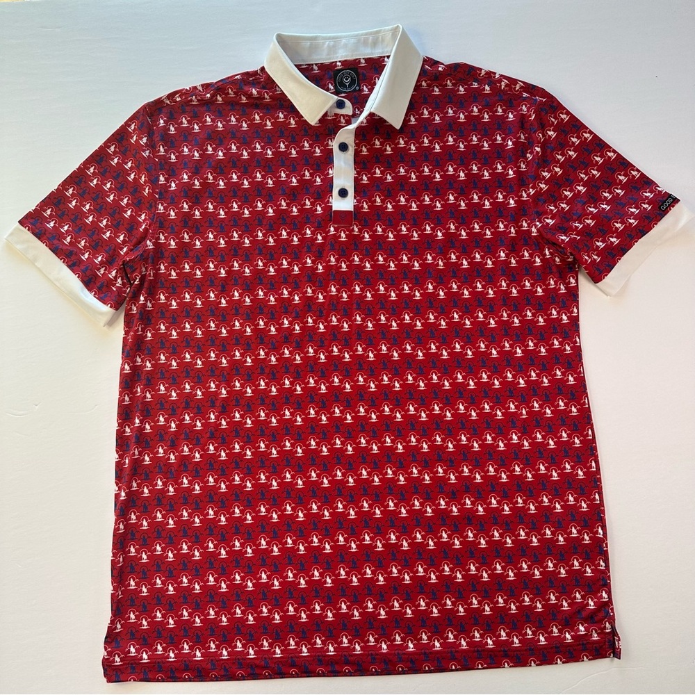 Good Boy Golf Polo Shirt Mens 2XL XXL Red Wolf Performance Athletic Preppy - Picture 2 of 14